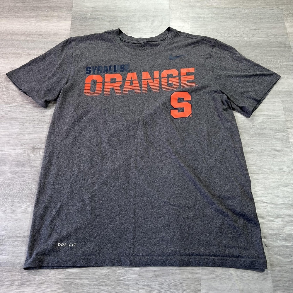 Syracuse Orange Shirt Mens XL Gray NCAA Basketball Nike Dri Fit Graphic Tee